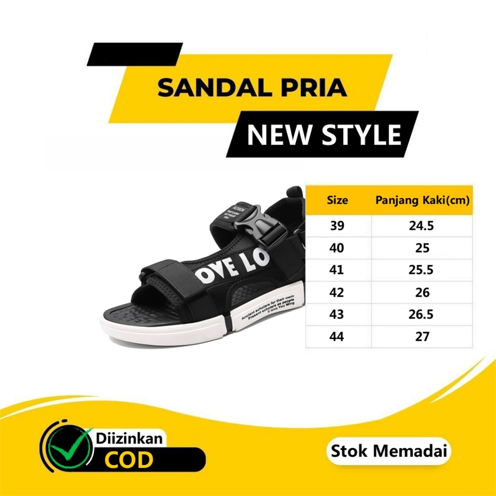 【COD &amp; Barang ready】Sandal gunung pria Import Anti Slip sol Tidak Licin Tali Yang Bisa Dilepas Sendals slide casual Traveling outdoor Style Size 39-44