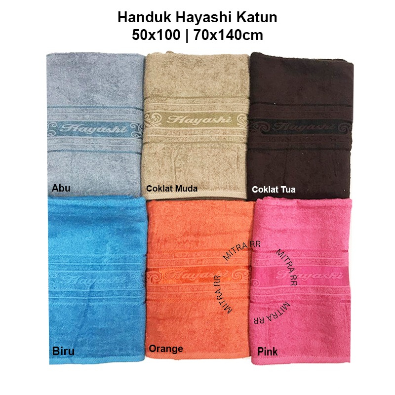 Handuk Hayashi Polos by Toyoterry 70x140 / 50x100 cm Handuk Mandi Katun Dewasa Menyerap