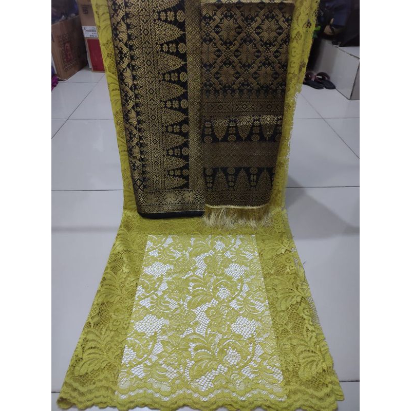 set renda songket mesin palembang