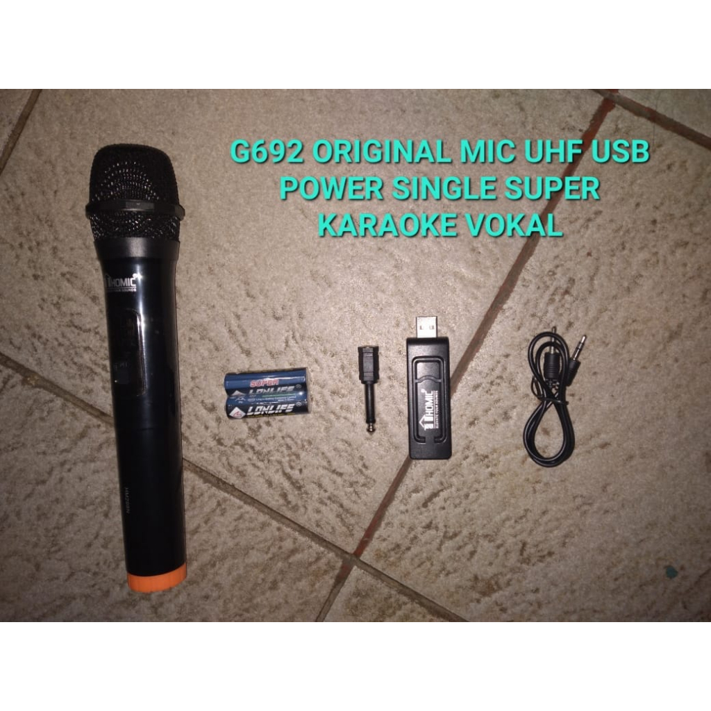 G692 ORI Mic Wireless Microphone USB POWER Singel mik Satu Mikropon UHF Mikropon Single Wireles Homic SUPER KARAOKE Mikrofon Vokal DIGITAL LCD MIK WIRELES MIKROPON MIKROPHONE DISPLAY VOCAL ARTIS PROFESIONAL PRO SOUND BEST SISTEM AUDIO PANGGUNG LEGENDARY D