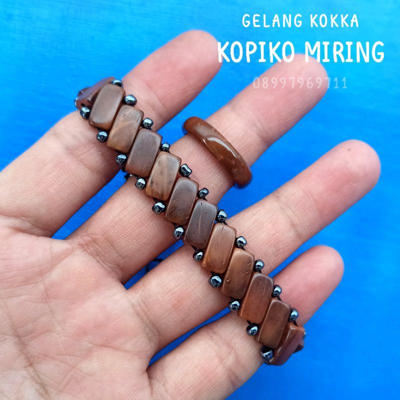 Gelang Kayu kaukah (KOPIKO MIRING) Free cincin koka kokka kaokah kokah