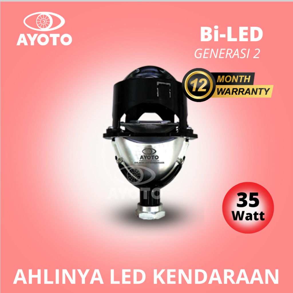 HARGA GROSIR LAMPU PROJECTOR LENS BILED AYOTO 2'5 INCI 35 WATT HI LOW BEAM