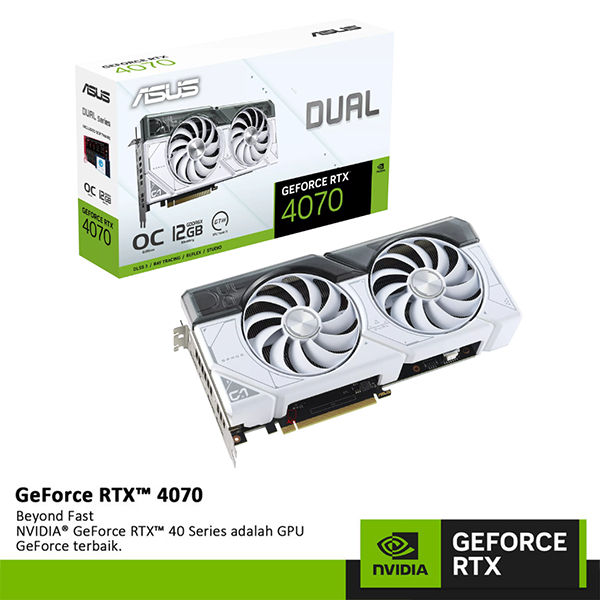 VGA ASUS GeForce RTX 4070 DUAL OC 12GB GDDR6X WHITE | RTX4070 12G