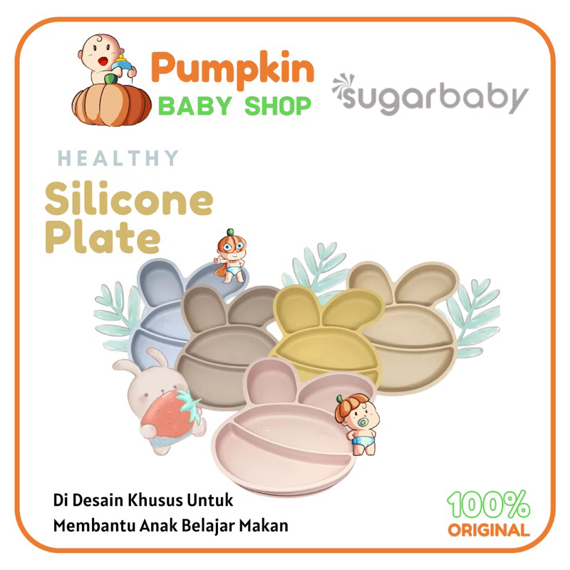 SUGARBABY Healthy Silicon Plate / SugarBaby silicon Piring anak