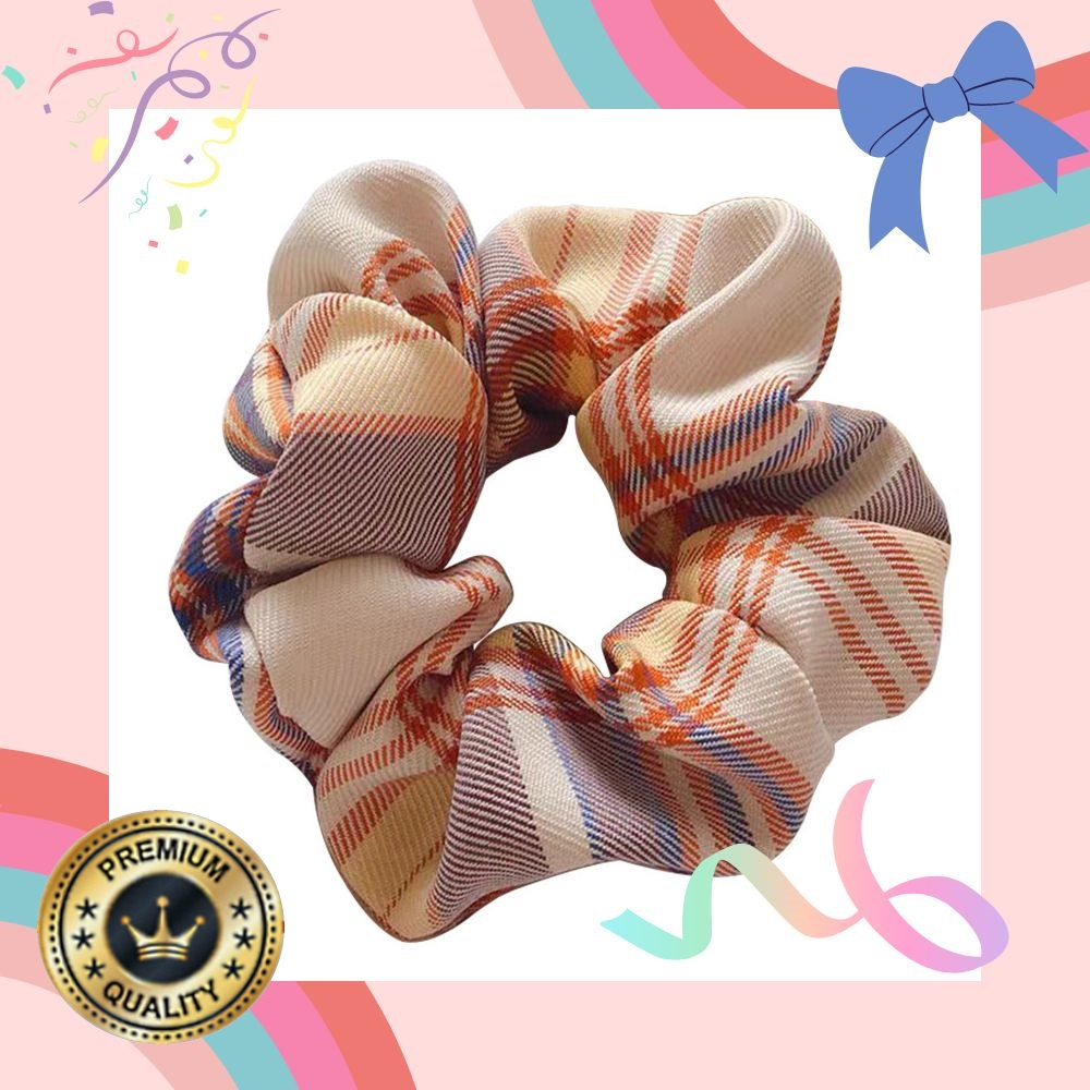 Ikat Rambut Scrunchie Hairband Model Korea Style Motif Garis