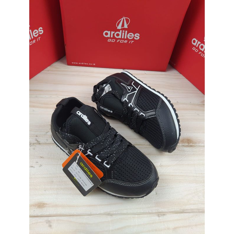 ARDILES Sepatu slip on sekolah anak cowok cewek hitam tali selop praktis size 31 2 3 4 5 6 7 sd tk