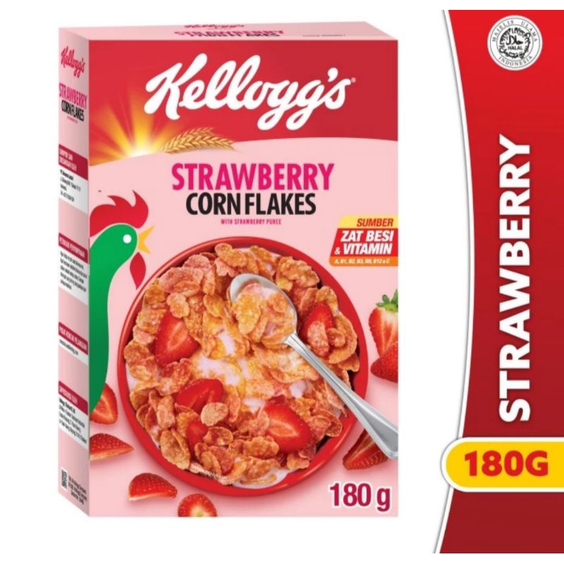 

kellogs strawberry corn flakes sereal 180gr