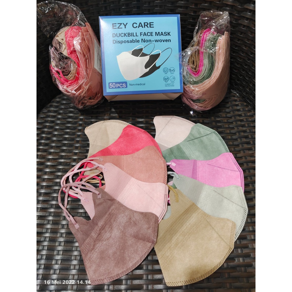 Duckbill Facemask Ezycare Mix warna Isi 50 pcs per box
