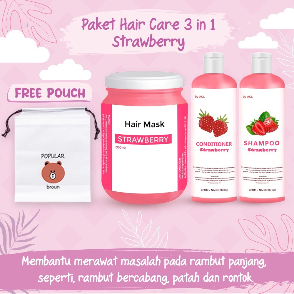 [BPOM] PAKET HAIR CARE 3IN1 / PAKET HEMAT HAIR CARE / HAMPERS HAIR MASK FREE POUCH / HAMPERS HAIR CARE ISI 3 PCS