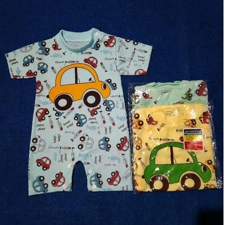 Jumper Bayi/RomperPersegi DobleKnit40s Motif Sablon