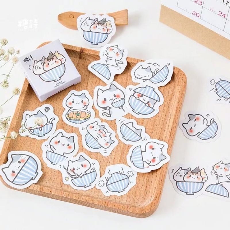 

KIYOWO 45 PCS STICKERS CUTE CAT KAWAII FOR JOURNAL SCRAPBOOK