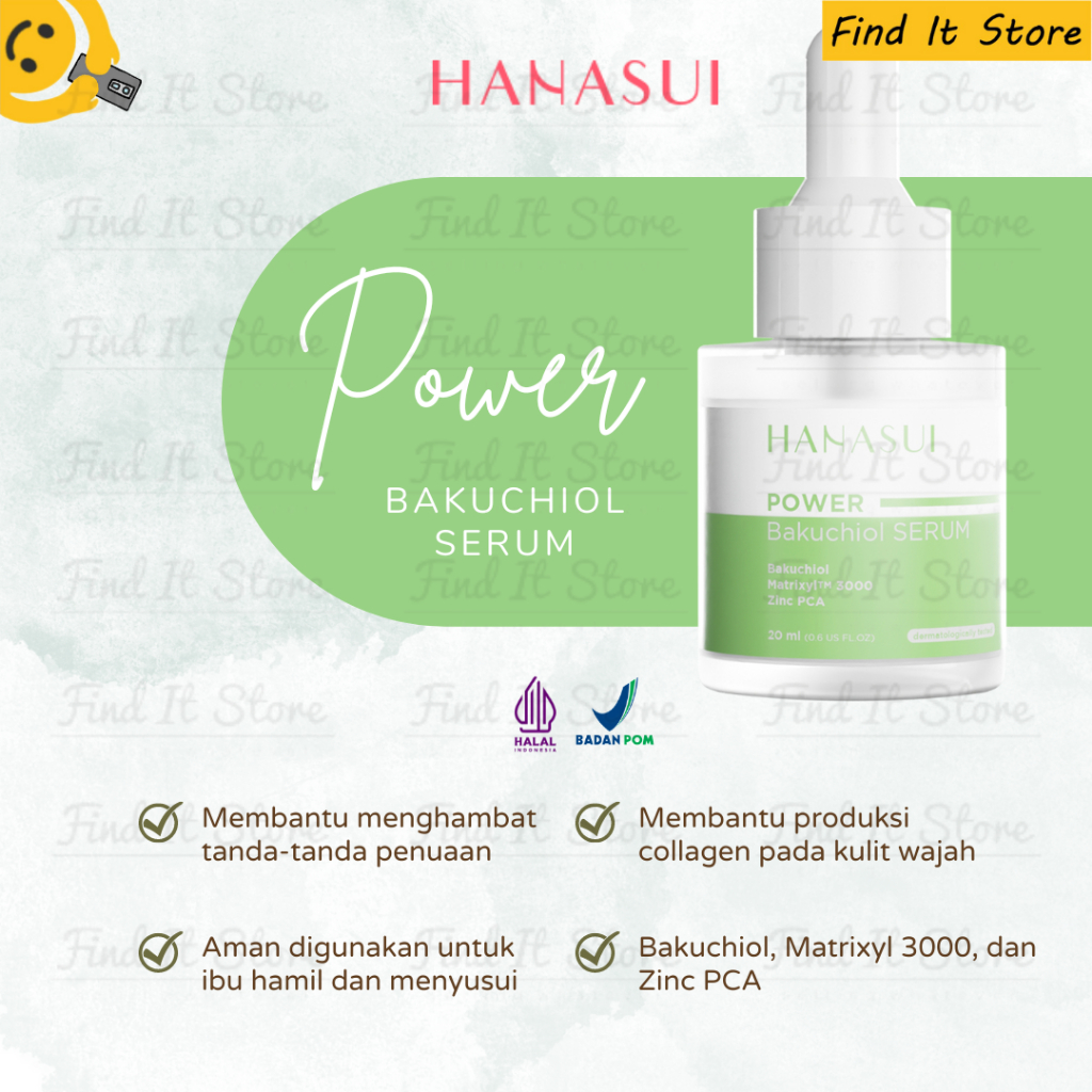 Hanasui Power Serum Series | Bright | Bright Expert | Peeling | Barrier | Acne | Mini Pore | Bakuchiol | Post Acne | Serum BPOM HALAL