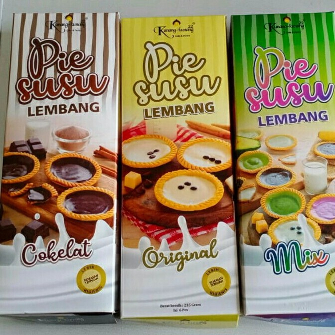 Pie Susu Khas Lembang rasa MIX / COKLAT / ORIGINAL isi 6 pcs