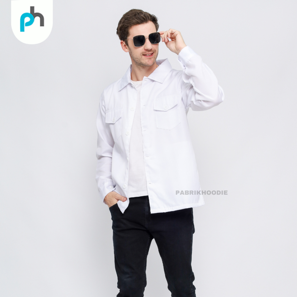 PABRIKHOODIE - JAKET KEMEJA PRIA EDISI KEMEJA JAKET POLOS {PRIA&amp;WANITA} M-XXL