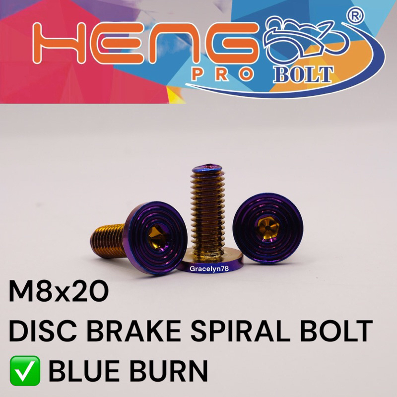 baut probolt piringan SPIRAL ULIR GOLD BLUE stenlies anti karat baut disc HENG original thailand stenlies plate