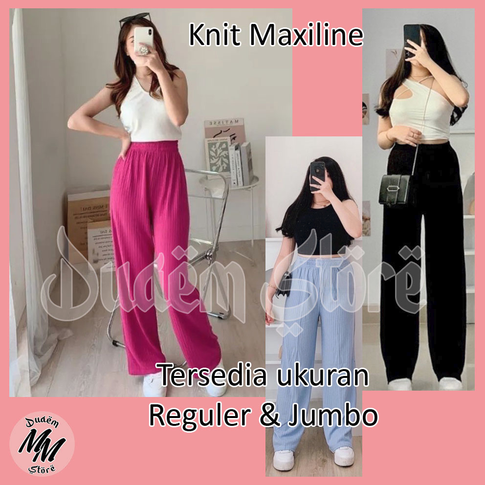 Kulot Knit Maxiline Premium Import High Waist Size L XL XXL Jumbo | Jeni Knit Pants | Hornet Pants |
