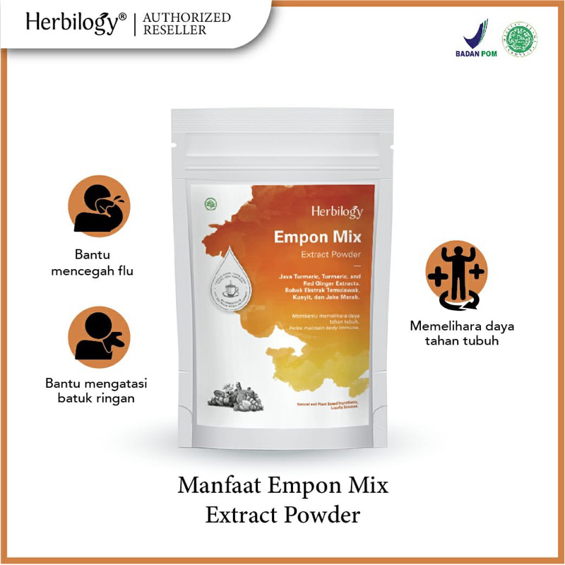 Herbilogy Empon Mix (Ekstrak powder Kunyit, Temulawak, Jahe Merah) 100g / anti inflamasi / anti oksidan / kesehatan tubuh