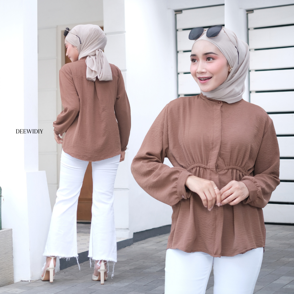 BLOUSE CRINCKLE BUSUI WANITA / ALESHA BLOUSE DEEWIDIY