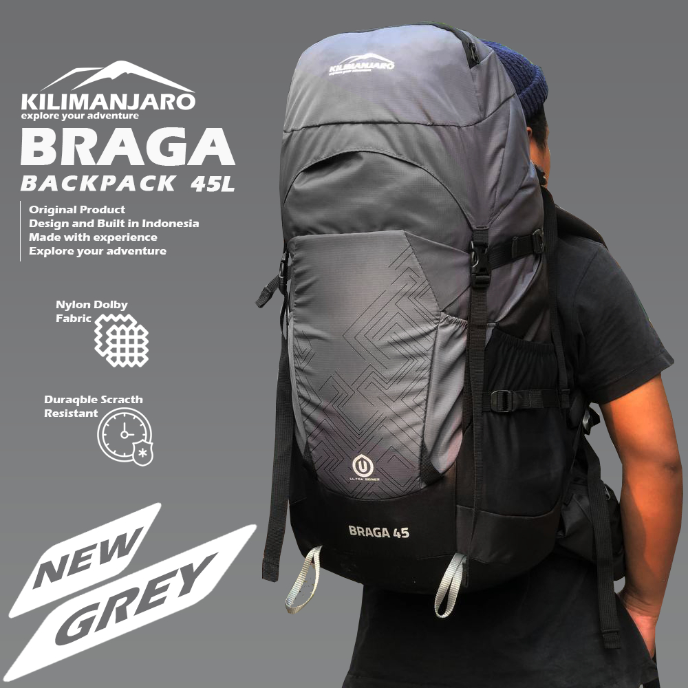 Tas Carrier Kilimanjaro Braga 45 L Free Raincover - Tas Gunung Kilimanjaro BRAGA 45L