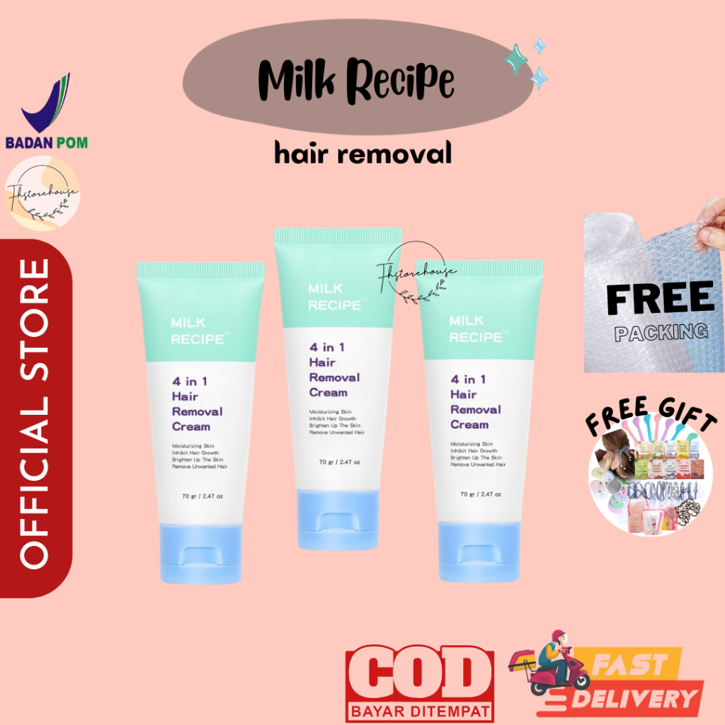 Milk Recipe 4 in 1 Hair Removal Cream Krim Penghilang Bulu Perontok