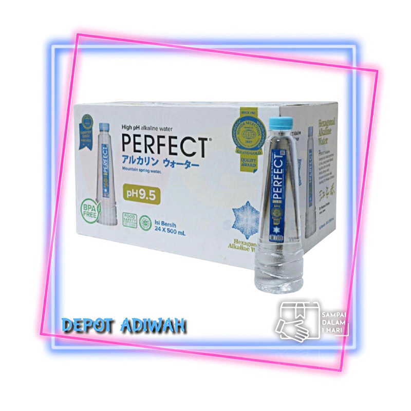 

Perfect Alkaline water pH9.5 pet 500ml per karton (isi 24 botol)