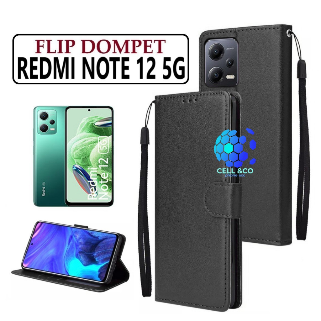 FLIP COVER XIAOMI REDMI NOTE 12 5G LEATHER WALLET PREMIUM FLIP CASE BUKA TUTUP KESING HP CASING FLIP CASE WALLET