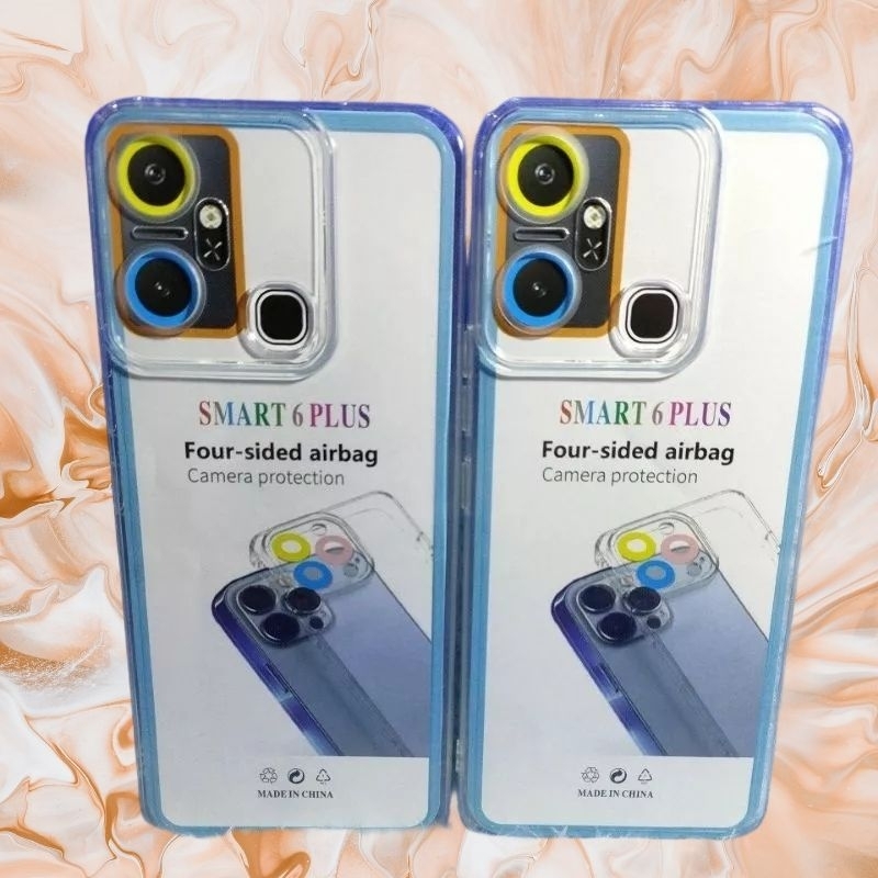 Softcase case slikon kondom bening terbaru type Hp infinix smart 6 plus smart 6+ CLEAR BAG SPACE TPU pelindung camera kamera