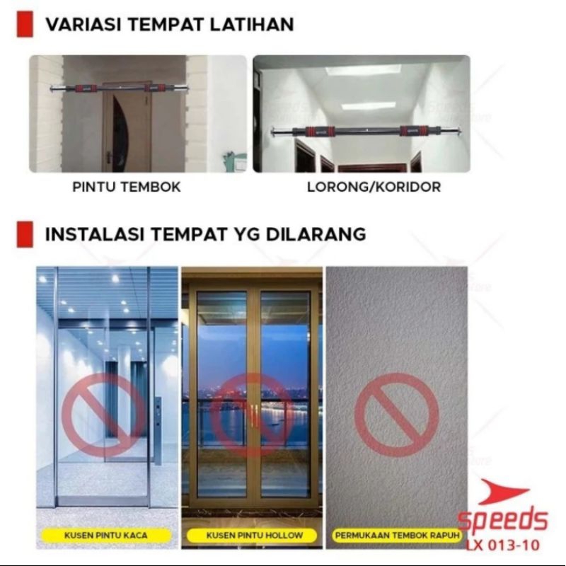 Alat Pull Up Bar Pintu Olahraga PullUp Angkat Badan Di Rumah Perlengkapan Gym Fitness Portable