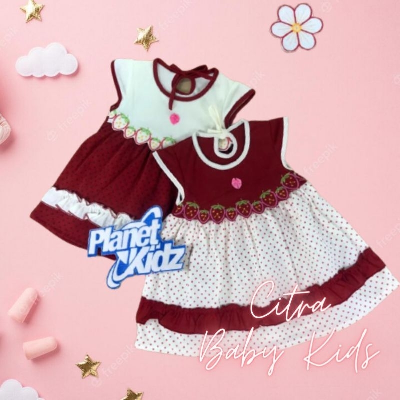 Dress Bayi Baju Bayi Perempuan Planet Kids Strawberry 321