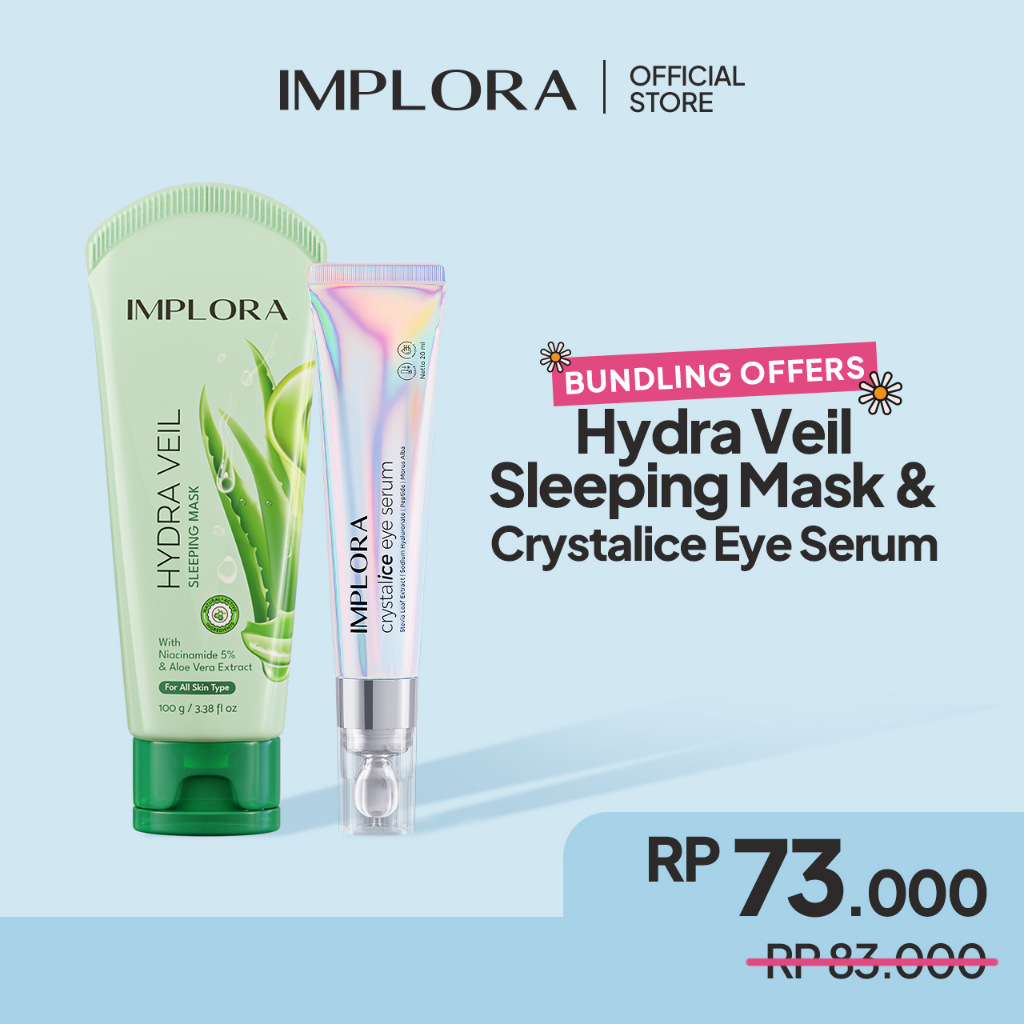 [HEMAT 10K] Implora Hydra Veil Sleeping Mask + Crystalice Eye Serum