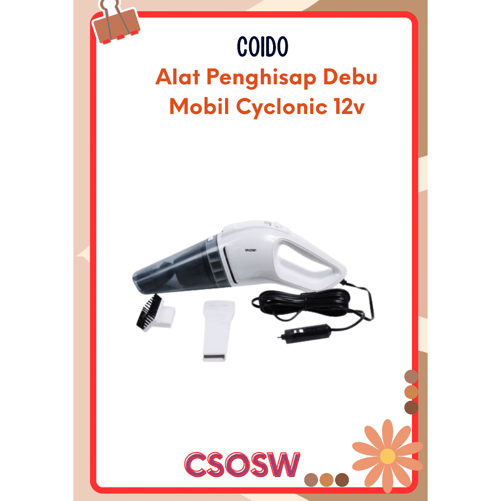 Coido Alat Penghisap Debu Mobil Cyclonic 12v Vacuum Cleaner