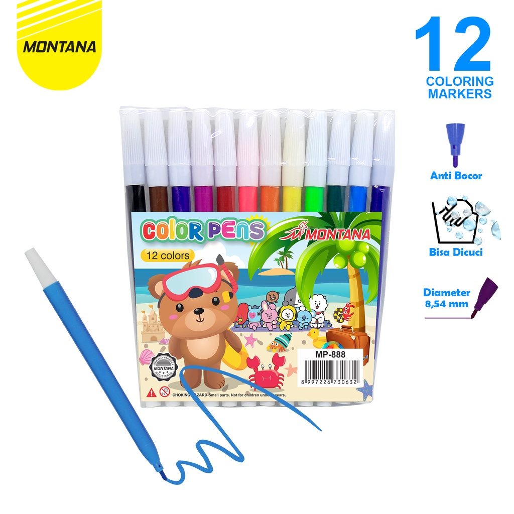 

Spidol / Pensil Marker 12 Warna Murah Bagus Berkualitas montana