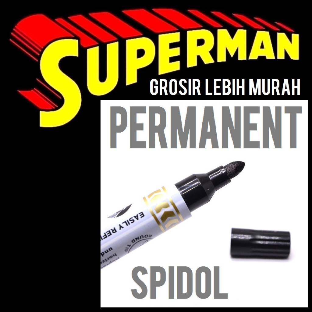 

SPIDOL PERMANENT BESAR HITAM spidol permanen kualitas sama dengan merk ternama superman jogja supermanjogja