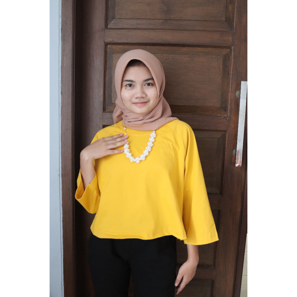 Nada Crop Tee kaos Basic Cewek crop Kaos Polos Crop Top Over Size Termurah Combed 24s