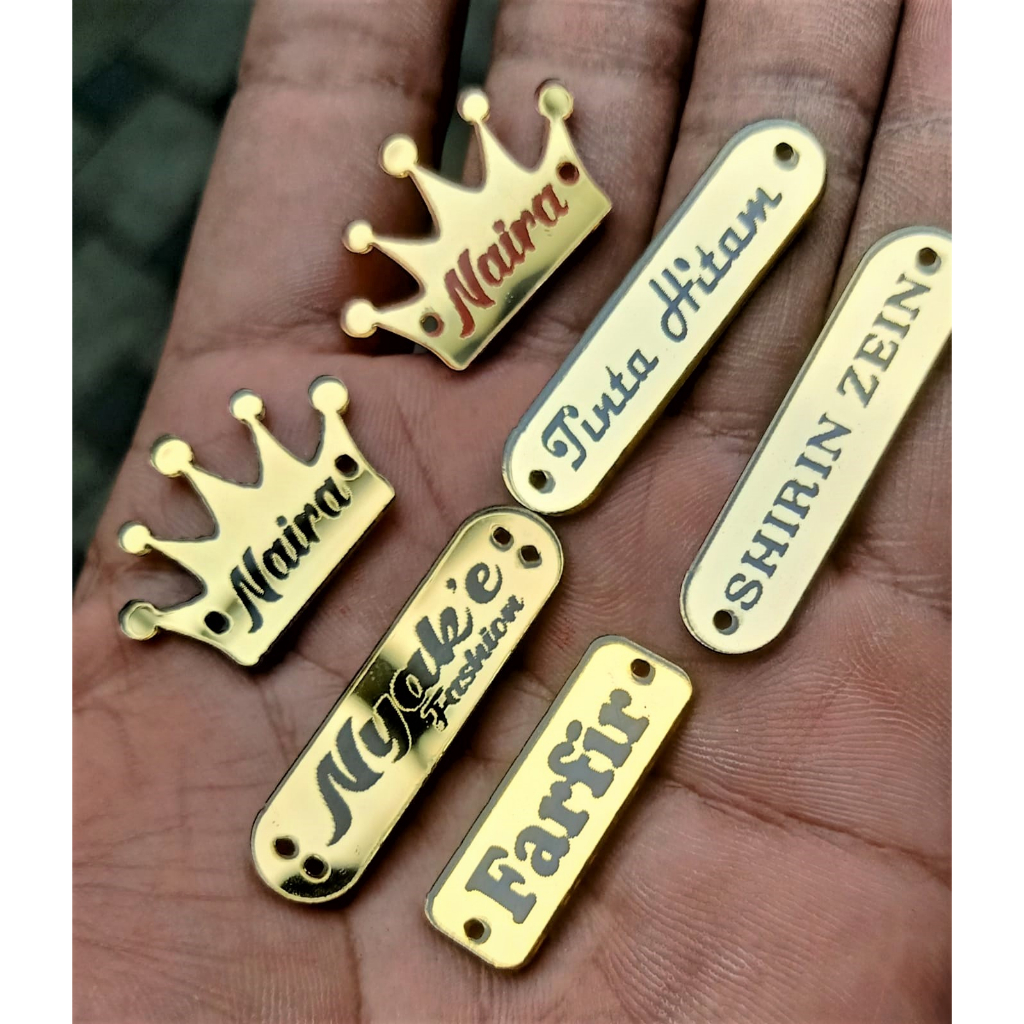 

Label Hijab Akrilik Warna / Label Custom Warna / Hijab Label Warna Baju Kerudung / Akrilik Rebranding Hijab / Label Warna Hijab Branding / Custom Cutting Label