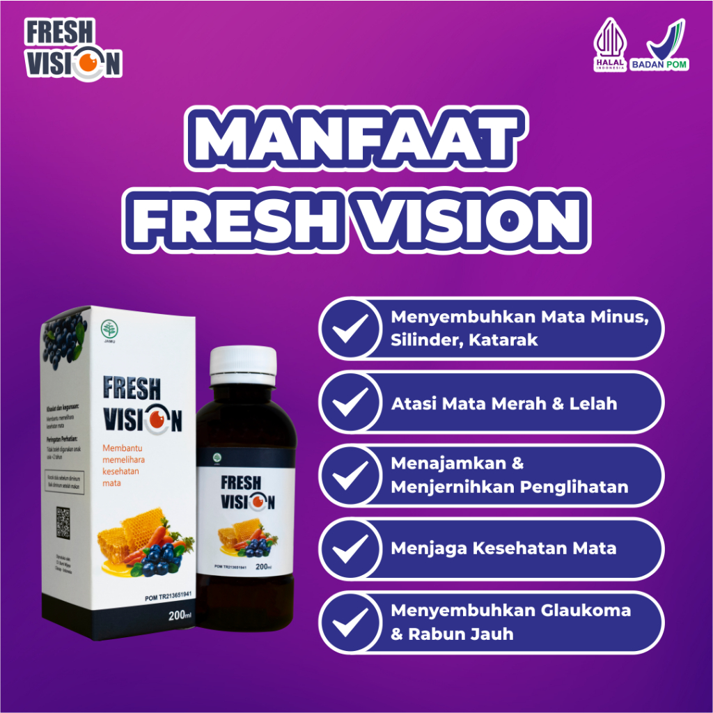 Obat Mata Freshvision Madu Alami Bantu Atasi Masalah Mata MInus, Mata Rabun, Mata Merah dan Katarak