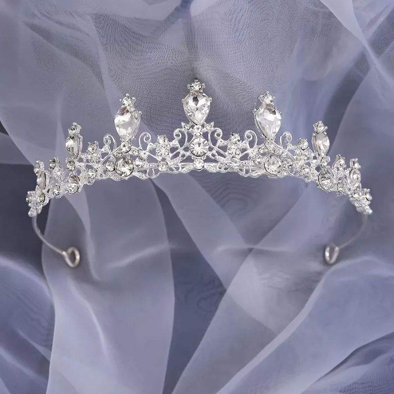 Inara Crown - Mahkota Simple Silver - Mahkota Pengantin Wisuda Engagement