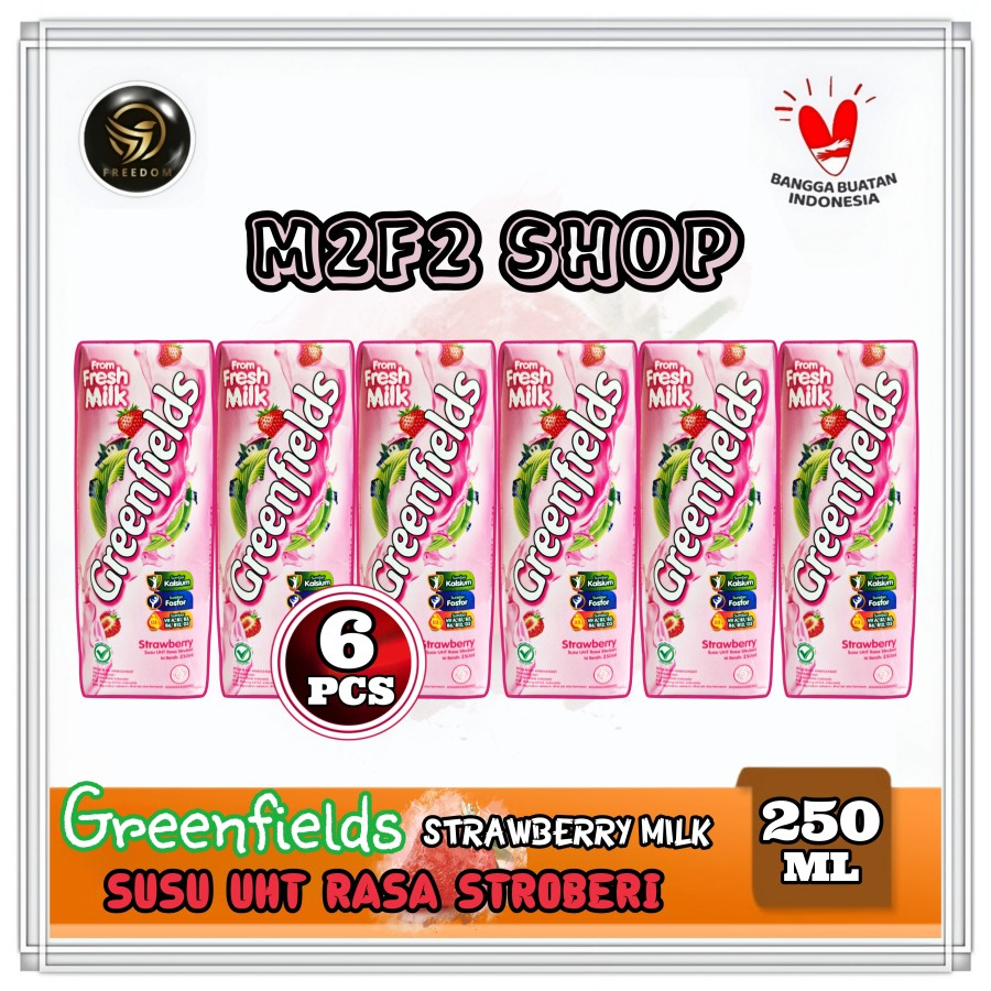 

Greenfields Susu Kotak UHT Strawberry Milk | Stroberi - 250 ml (Kemasan 6 Pcs)