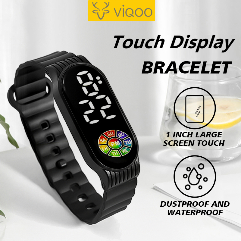 【COD】Viqoo Sports Jam Tangan LED Digital Pria Wanita Touch Screen Electronic Fashion Waterproof Watch - M7a