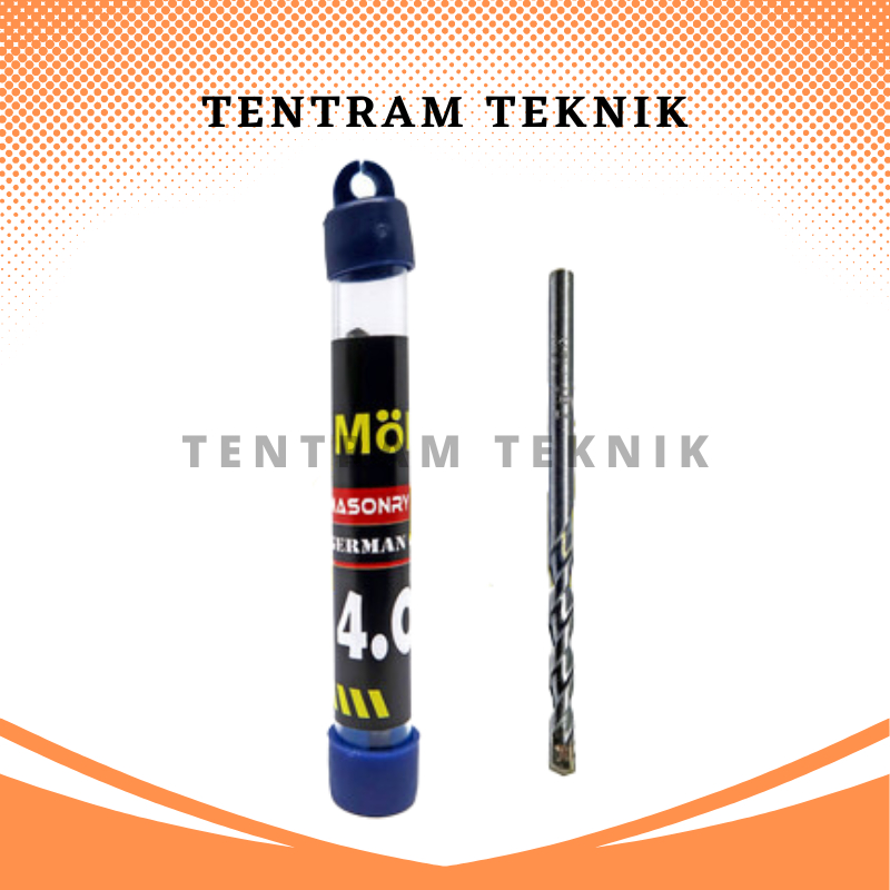 Mata Bor Beton Mollar 4 mm / Bor Tembok Dinding 4 mm Mollar / Mata Bor Beton Tembok 4mm Mollar / Mat