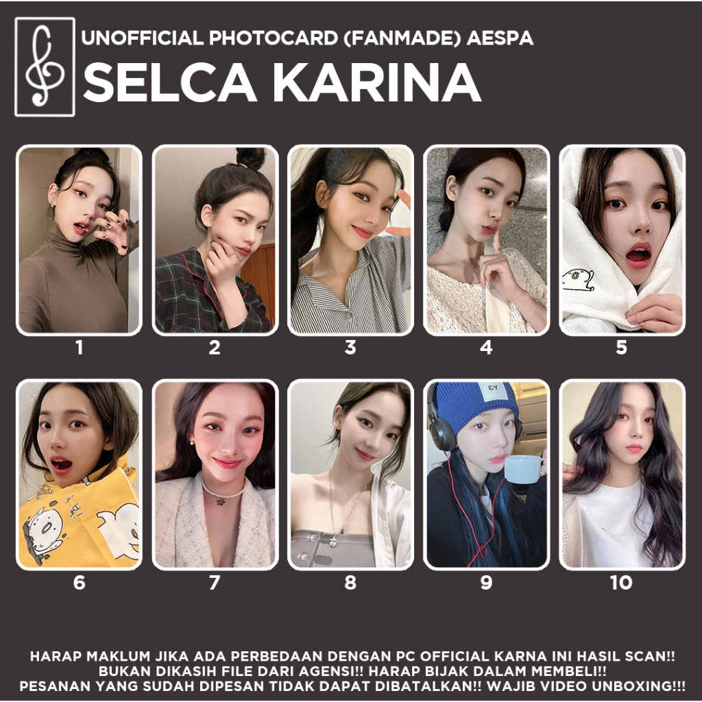 [AESPA] SELCA KARINA PHOTOCARD UNOFFICIAL