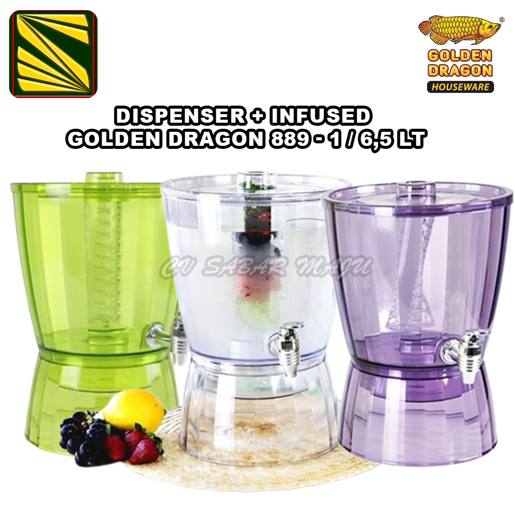 MURAH DISPENSER + INFUSED 6,5 LITER / WADAH MINUMAN GALON GOLDEN DRAGON 889,1