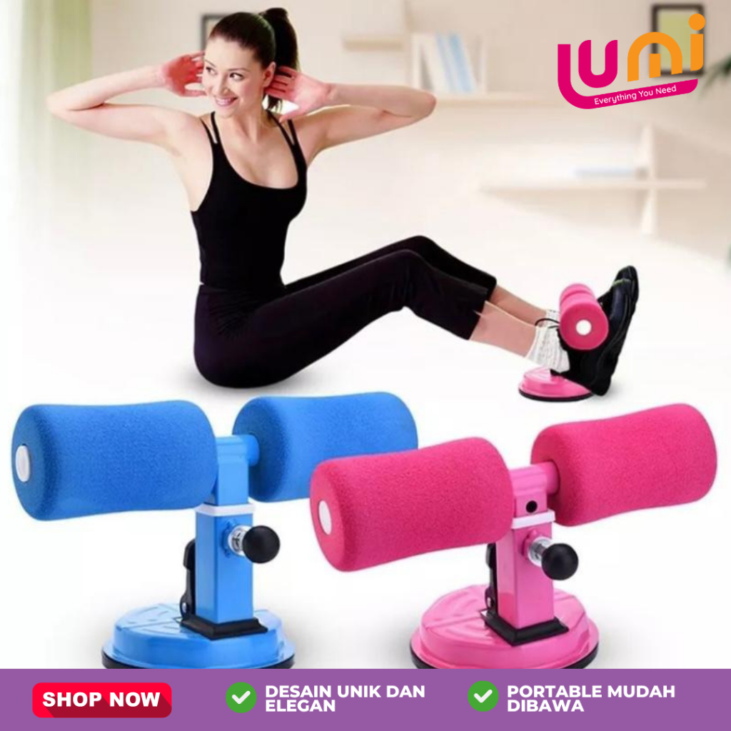 Alat Bantu Sit Up Bar Portable Penahan Pegangan Kaki Double Stand Holder Yoga Bench Fitness Gym Perlengkapan Olahraga Untuk dirumah Multifungsi Pengecil Perut dan Alat Pembakar Lemak SPEEDS SitUP Plus Tali Resistance Band