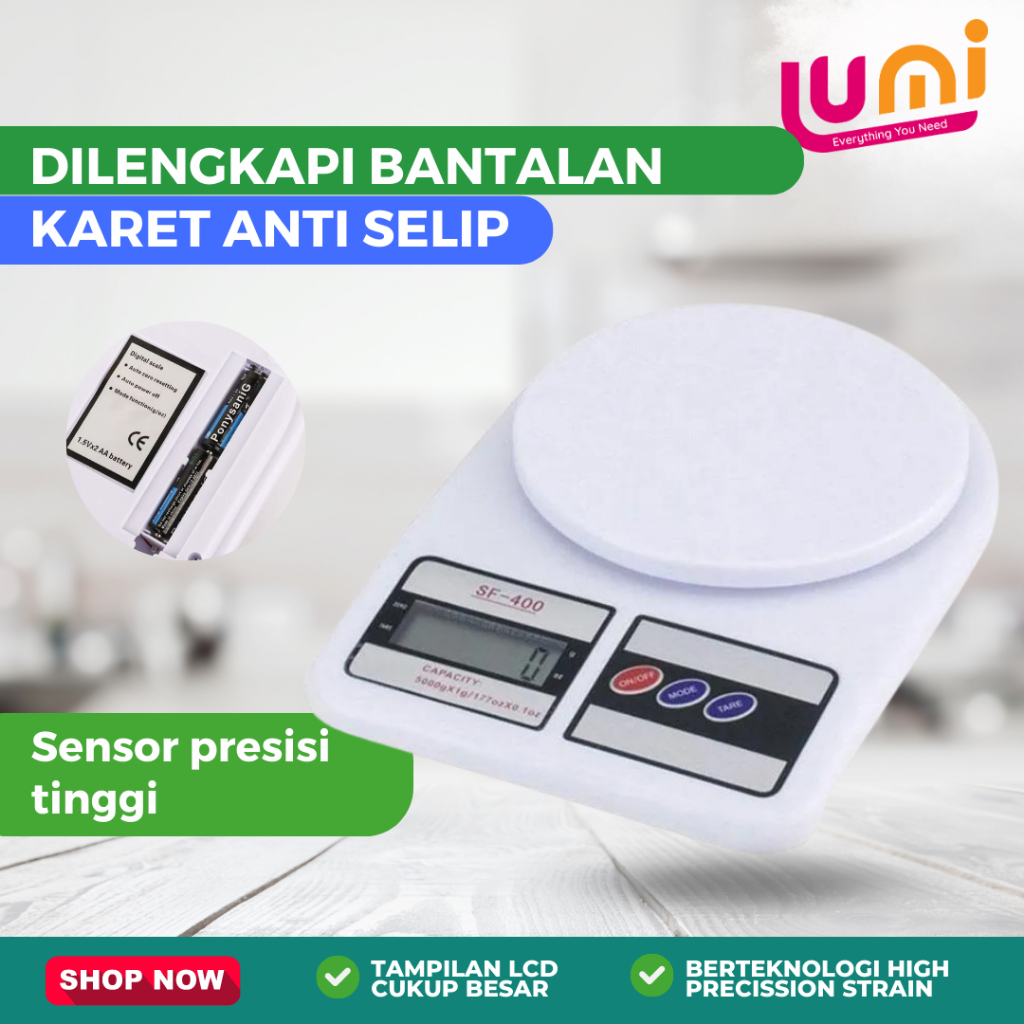 Timbangan Mini Digital Charge LED Peralatan Dapur Electronic Portable Kitchen Scale 10kg Taffware Digipounds Alat Bantu Ukur Berat Makanan Kopi Elektronik Rumah Serbaguna Akurasi 0.1g