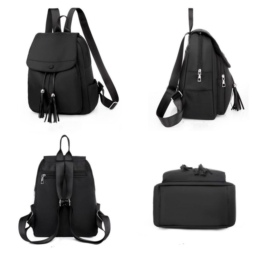 TAS RANSEL WANITA KOREA IMPORT NILON ANTI AIR HITAM EMIKO TA821B5 BACKPACK GENDONG PUNGGUNG SEKOLAH CEWEK KULIAH KERJA MURAH FASHION REMAJA PREMIUM KEKINIAN SIMPLE LUCU BRANDED BATAM