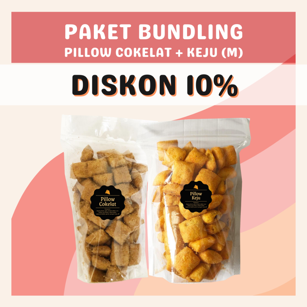 [DELISH SNACKS] Paket Bundling Pillow Cokelat + Keju (M) / Bundle Package Snack Cemilan Camilan