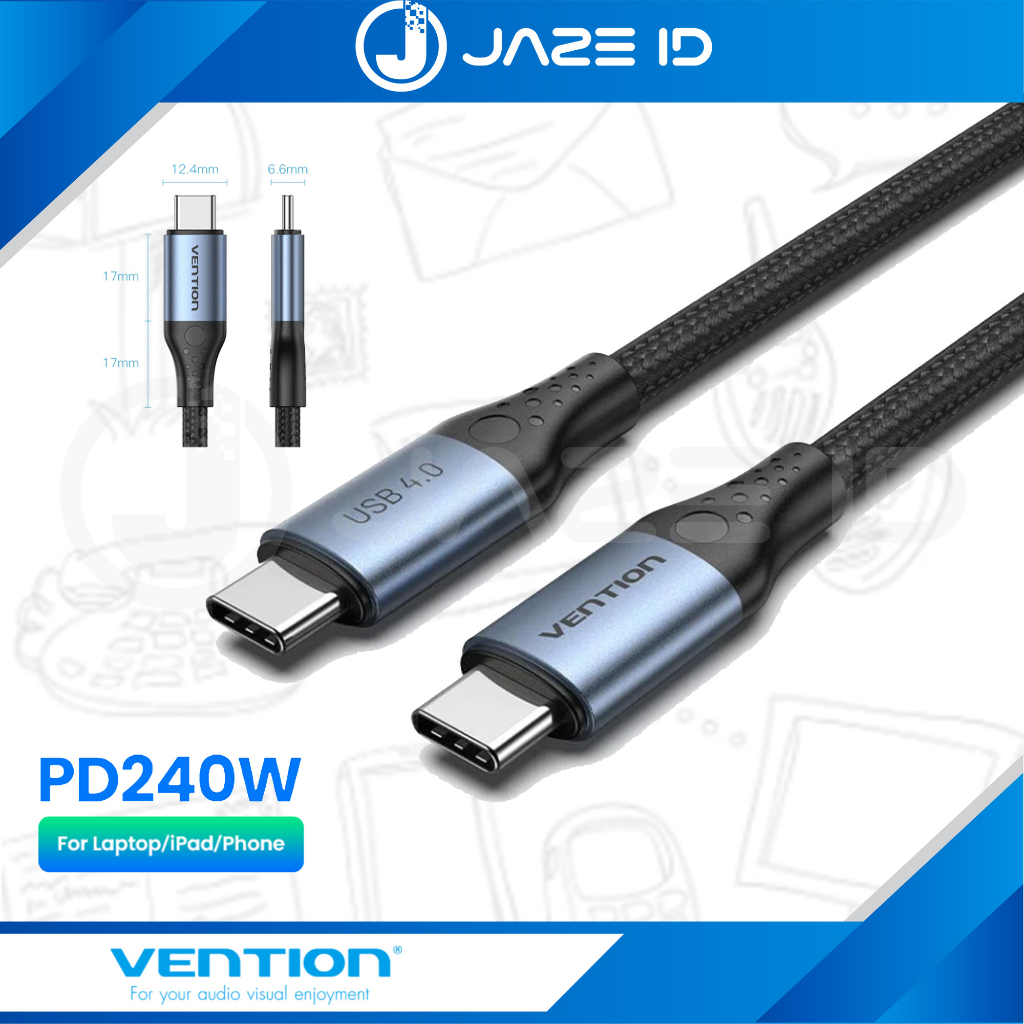 Vention Kabel USB C PD 100W USB Type C 4.0 Thunderbolt 8K 240W 40Gbps