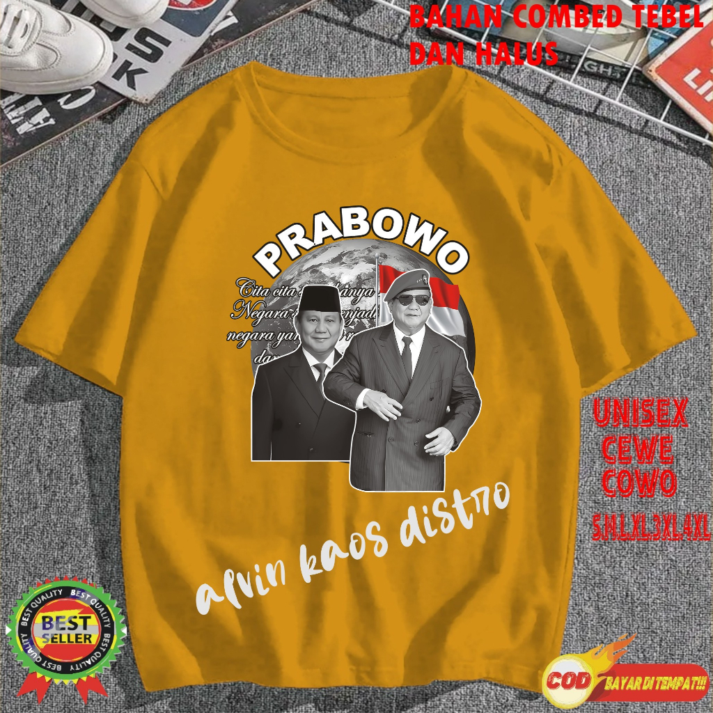 Terviral Kaos dtf pr4bowo KAOS MURAH  Kaos Putih Hitam Kaos Terlaris No 1 Promo Diskon