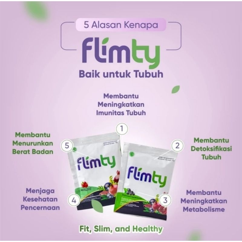 Flimty fiber pelangsing detox 1Box isi 16 sachet antioksidan