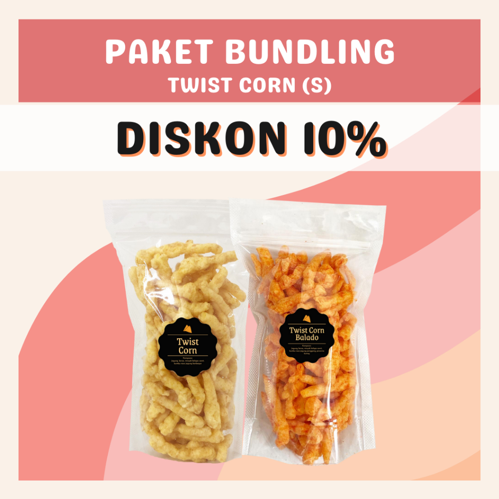 [DELISH SNACKS] Paket Bundling Twist Corn (S) / Cemilan Camilan / Special Bundle Package / Ori + Balado